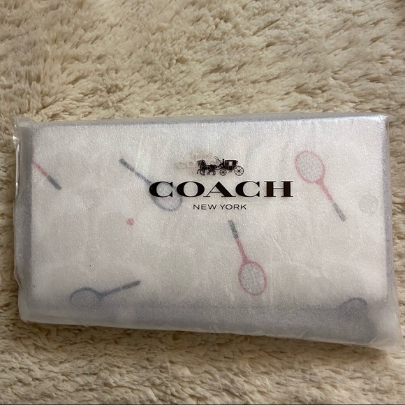 Coach Tennis Racquet Long Zip Around Wallet In Signature White Canvas, NWT - Picture 9 of 9